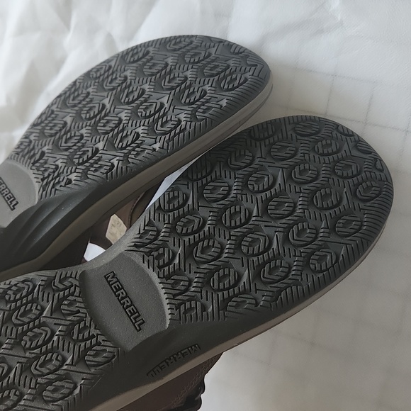 *SOLD*.NEW MERRELL | Tideriser Luna t-strap leather sandals brown sz 10 - Picture 4 of 4